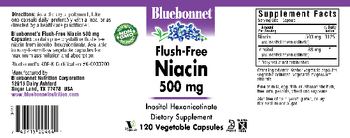 Bluebonnet Flush-Free Niacin 500 mg - supplement