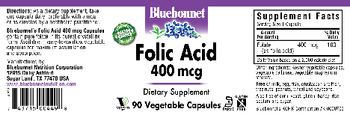 Bluebonnet Folic Acid 400 mcg - supplement