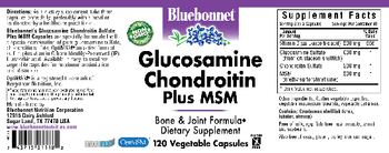 Bluebonnet Glucosamine Chondroitin Sulfate Plus MSM - supplement