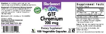 Bluebonnet GTF Chromium 200 mcg - supplement
