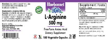 Bluebonnet L-Arginine 500 mg - supplement