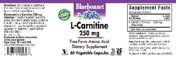 Bluebonnet L-Carnitine 250 mg - supplement