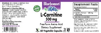 Bluebonnet L-Carnitine 500 mg - supplement
