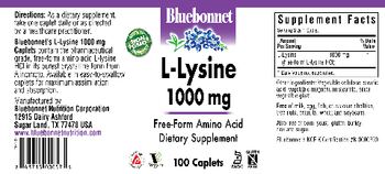 Bluebonnet L-Lysine 1000 mg - supplement