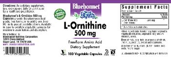 Bluebonnet L-Ornithine 500 mg - supplement