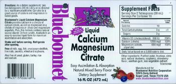 Bluebonnet Liquid Calcium Magnesium Citrate Natural Mixed Berry Flavor - supplement