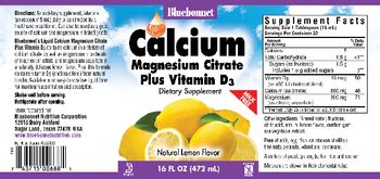 Bluebonnet Liquid Calcium Magnesium Citrate Plus Vitamin D3 Natural Lemon Flavor - supplement