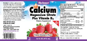 Bluebonnet Liquid Calcium Magnesium Citrate Plus Vitamin D3 Natural Strawberry Flavor - supplement