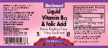 Bluebonnet Liquid Vitamin B12 & Folic Acid Natural Raspberry Flavor - supplement