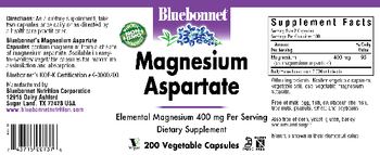 Bluebonnet Magnesium Aspartate 400 mg - supplement