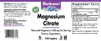 Bluebonnet Magnesium Citrate 400 mg - supplement