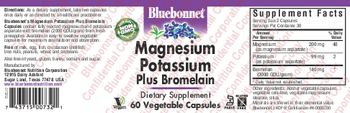 Bluebonnet Magnesium Potassium plus Bromelain - supplement