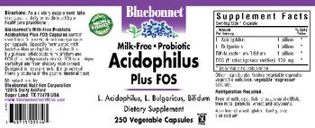 Bluebonnet Milk-Free Probiotic Acidophilus Plus FOS - supplement