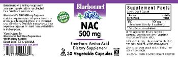 Bluebonnet NAC 500 mg - supplement