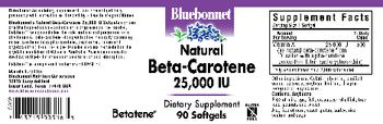 Bluebonnet Natural Beta-Carotene 25,000 IU - supplement