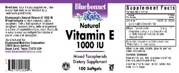 Bluebonnet Natural Vitamin E 1000 IU - supplement