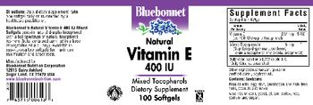 Bluebonnet Natural Vitamin E 400 IU - supplement
