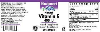 Bluebonnet Natural Vitamin E 400 IU - supplement
