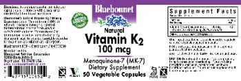 Bluebonnet Natural Vitamin K2 100 mcg - supplement