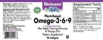 Bluebonnet Plant Based Omega-3-6-9 - supplement