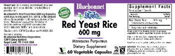 Bluebonnet Red Yeast Rice 600 mg - supplement