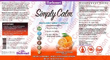 Bluebonnet Simply Calm Mind & Body Serenity Formula Orange Citrus Flavor - supplement
