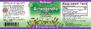 Bluebonnet Standardized Ashwagandha Root Extract - herbal supplement