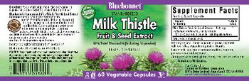Bluebonnet Standardized Milk Thistle Fruit & Seed Extract - herbal supplement