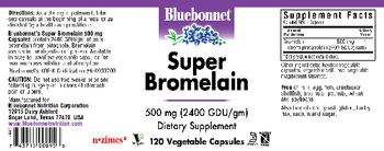 Bluebonnet Super Bromelain 500 mg (2400 GDU/gm) - supplement