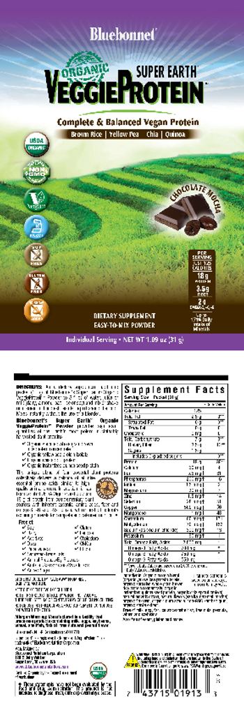 Bluebonnet Super Earth Organic VeggieProtein Chocolate Mocha - supplement