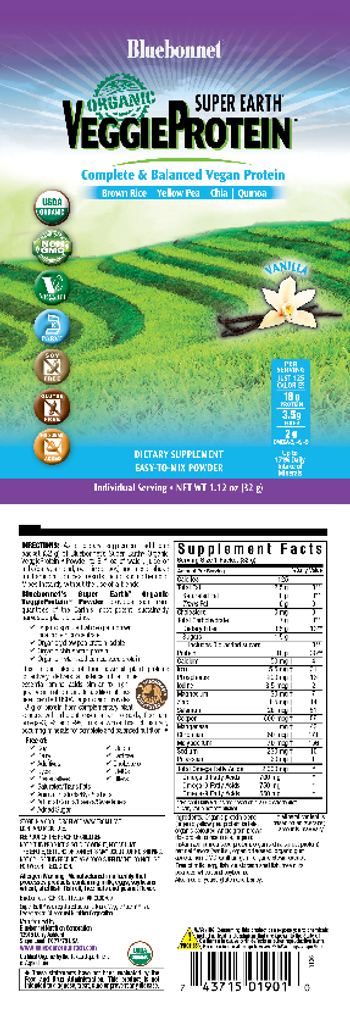 Bluebonnet Super Earth Organic VeggieProtein Vanilla - supplement
