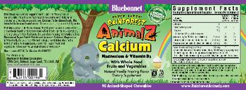 Bluebonnet Super Earth Rainforest Animalz Calcium Magnesium & Vitamin D3 Natural Vanilla Frosting Flavor - supplement