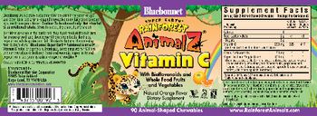 Bluebonnet Super Earth Rainforest Animalz Vitamin C Natural Orange Flavor - supplement