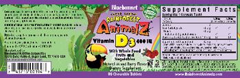 Bluebonnet Super Earth Rainforest Animalz Vitamin D3 400 IU Natural Mixed Berry Flavor - supplement
