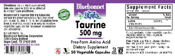 Bluebonnet Taurine 500 mg - supplement