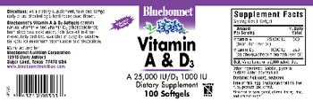 Bluebonnet Vitamin A & D3 - supplement
