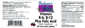 Bluebonnet Vitamin B-6, B-12 Plus Folic Acid - supplement