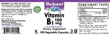 Bluebonnet Vitamin B1 100 mg - supplement