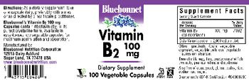 Bluebonnet Vitamin B2 100 mg - supplement