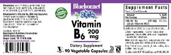 Bluebonnet Vitamin B6 200 mg - supplement