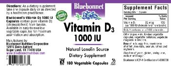 Bluebonnet Vitamin D3 1000 IU - supplement