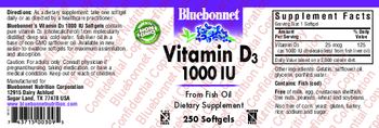 Bluebonnet Vitamin D3 1000 IU - supplement