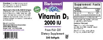 Bluebonnet Vitamin D3 2000 IU - supplement