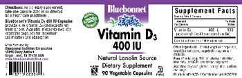 Bluebonnet Vitamin D3 400 IU - supplement