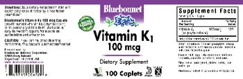 Bluebonnet Vitamin K1 100 mcg - supplement