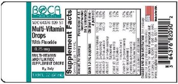 Boca Pharmacal Multi-Vitamin Drops With Fluoride 0.25 mg - multivitamin and fluoride supplement drops