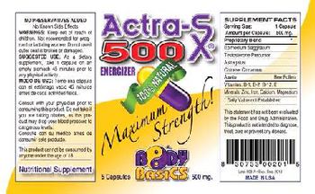 Body Basics Actra-SX 500 Energizer - nutritional supplement