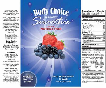 Body Choice Quick-Start Smoothie Wild Mixed Berry Flavor - 