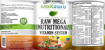 Body Dynamics MaxZorb Nutrition Raw Mega Nutritional Vitamin system - supplement