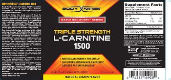 Body Fortress Triple Strength L-Carnitine 1500 Natural Lemon Flavor - vegetarian supplement